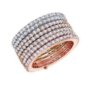 Rose gold stacked diamond ring - Gold Ring - Cute Rings - Gold Jewelry for Women